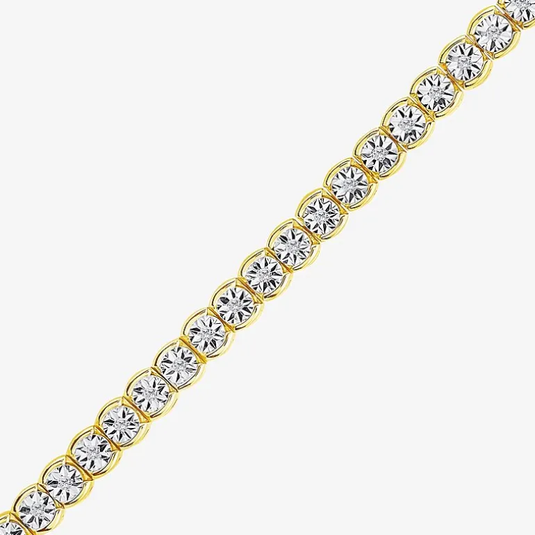 Womens 1/4 CT. T.W. Lab Grown White Diamond Sterling Silver 7.25 Inch Tennis Bracelet