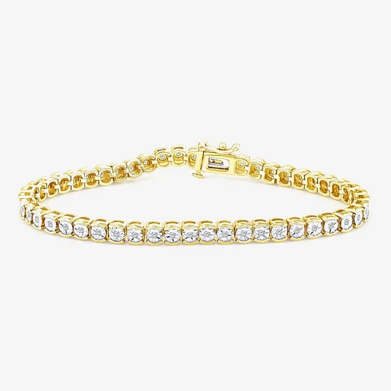 Womens 1/4 CT. T.W. Lab Grown White Diamond Sterling Silver 7.25 Inch Tennis Bracelet