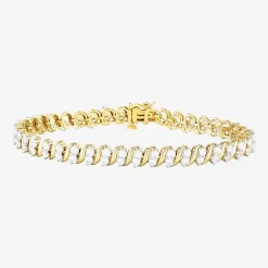 Womens 4 CT. T.W. Lab Grown White Diamond 10K Gold 7.25 Inch Tennis Bracelet