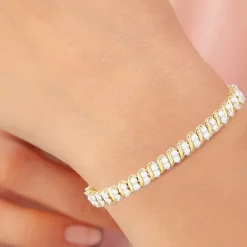 Womens 4 CT. T.W. Lab Grown White Diamond 10K Gold 7.25 Inch Tennis Bracelet