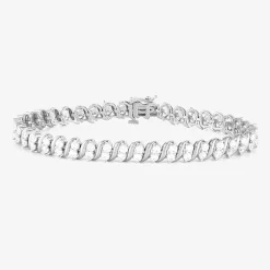 Womens 4 CT. T.W. Lab Grown White Diamond 10K Gold 7.25 Inch Tennis Bracelet