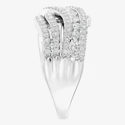 Womens 1 CT. T.W. Lab Grown White Diamond Sterling Silver Cocktail Ring