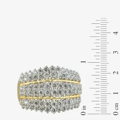 Womens 2 CT. T.W. Lab Grown White Diamond 10K Gold Cocktail Ring
