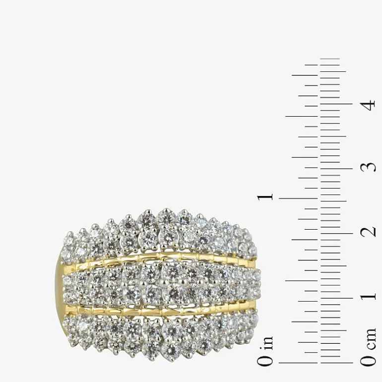 Womens 2 CT. T.W. Lab Grown White Diamond 10K Gold Cocktail Ring