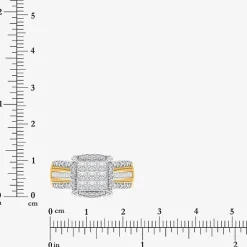 Womens 1 CT. T.W. Lab Grown White Diamond Side Stone Halo Engagement Ring