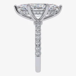 Womens 5 1/2 CT. T.W. Lab Grown White Diamond 14K Gold Marquise Side Stone Engagement Ring