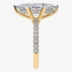 Womens 5 1/2 CT. T.W. Lab Grown White Diamond 14K Gold Marquise Side Stone Engagement Ring