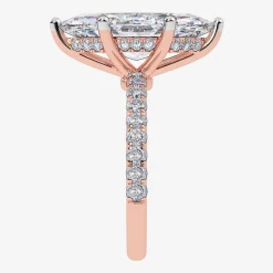 Womens 5 1/2 CT. T.W. Lab Grown White Diamond 14K Gold Marquise Side Stone Engagement Ring