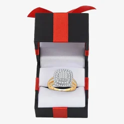 Womens 1 CT.T.W. Natural Diamond Cushion Halo Engagement Ring