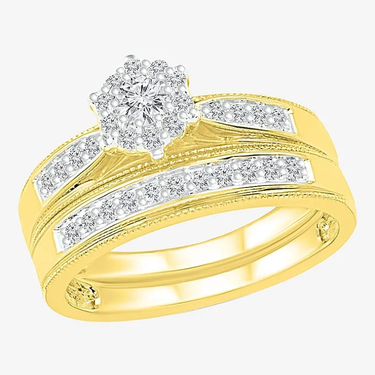 Womens 3/8 CT.T.W. Natural Diamond 10K Gold Bridal Set