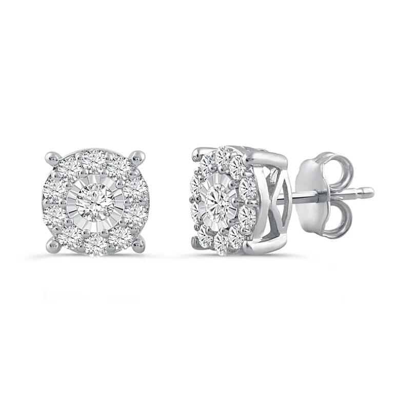 Womens 1 CT. T.W. Natural White Diamond Sterling Silver 2-pc. Jewelry Set