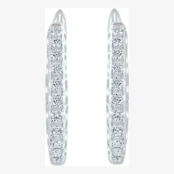 Womens 1/2 CT. T.W. Natural White Diamond 14K Gold 20.1mm Hoop Earrings