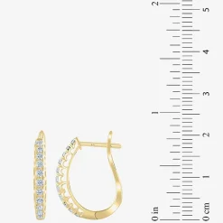 Womens 1/2 CT. T.W. Natural White Diamond 14K Gold 20.1mm Hoop Earrings