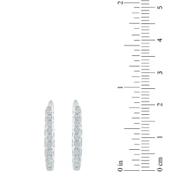 Womens 1/2 CT. T.W. Natural White Diamond 14K Gold 20.1mm Hoop Earrings