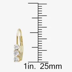 Womens 1/4 CT. T.W. Natural White Diamond 14K Gold 14.4mm Hoop Earrings