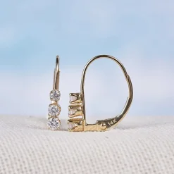 Womens 1/4 CT. T.W. Natural White Diamond 14K Gold 14.4mm Hoop Earrings