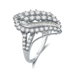 Womens 3 CT. T.W. Natural White Diamond 10K Gold Cluster Cocktail Ring