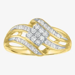 Womens 1/3 CT. T.W. Natural White Diamond 10K Gold Cocktail Ring