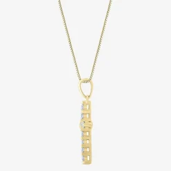 Womens 1/4 CT. T.W. Natural White Diamond 14K Gold Cross 18 Inch Pendant Necklace