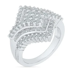 Womens 1 1/8 CT. T.W. Natural White Diamond 10K Gold Cluster Cocktail Ring