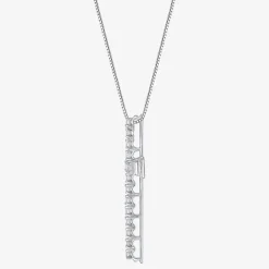 Womens 1/2 CT. T.W. Natural White Diamond 14K Gold Cross 18 Inch Pendant Necklace