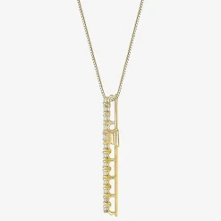 Womens 1/2 CT. T.W. Natural White Diamond 14K Gold Cross 18 Inch Pendant Necklace