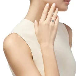 Womens 1/2 CT. T.W. Natural White Diamond 14K Gold Round Halo Cocktail Ring
