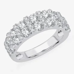 Womens 2 CT. T.W. Natural White Diamond 10K Gold Anniversary Wedding Band