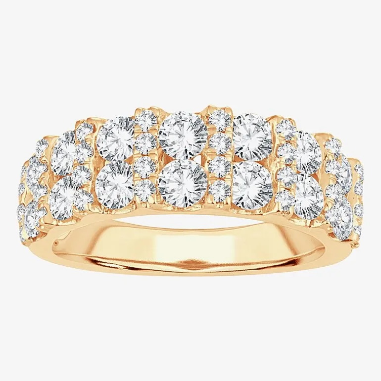 Womens 2 CT. T.W. Natural White Diamond 10K Gold Anniversary Wedding Band