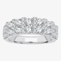 Womens 2 CT. T.W. Natural White Diamond 10K Gold Anniversary Wedding Band