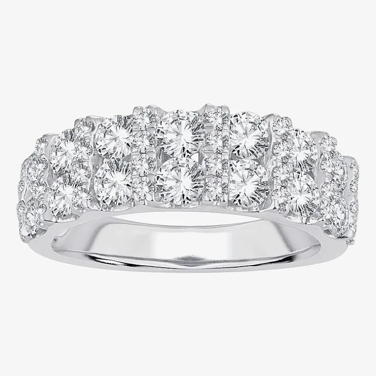 Womens 2 CT. T.W. Natural White Diamond 10K Gold Anniversary Wedding Band