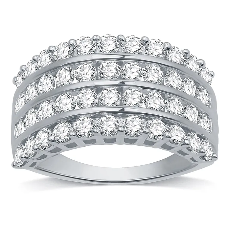 Womens 2 CT. T.W. Natural White Diamond 10K Gold Anniversary Band