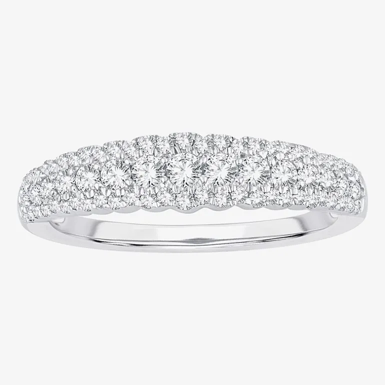 Womens 1/2 CT. T.W. Natural White Diamond 10K Gold Anniversary Wedding Band