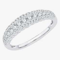 Womens 1/2 CT. T.W. Natural White Diamond 10K Gold Anniversary Wedding Band