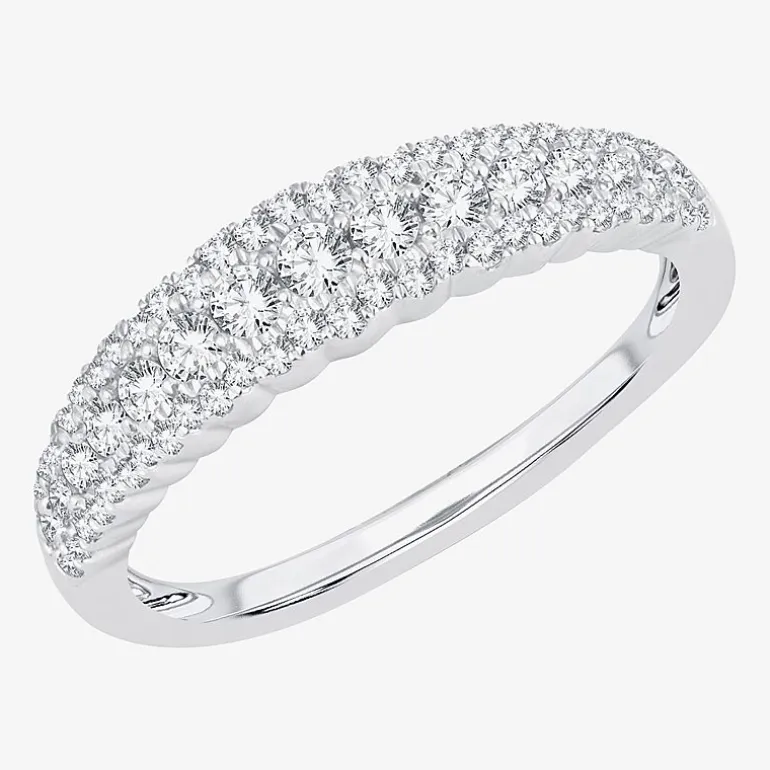 Womens 1/2 CT. T.W. Natural White Diamond 10K Gold Anniversary Wedding Band