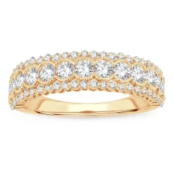 Womens 1 CT. T.W. Natural White Diamond 10K Gold Anniversary Band