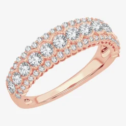 Womens 1 CT. T.W. Natural White Diamond 10K Gold Anniversary Band