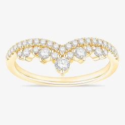 Womens 1/2 CT. T.W. Natural White Diamond 10K Gold Wedding Band