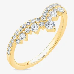 Womens 1/2 CT. T.W. Natural White Diamond 10K Gold Wedding Band