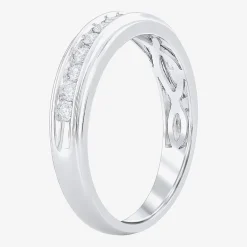 Womens 1 CT. T.W. Natural White Diamond 10K Gold Round Side Stone Bridal Set