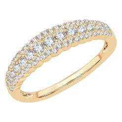 Womens 1/2 CT. T.W. Natural White Diamond 10K Gold Anniversary Wedding Band