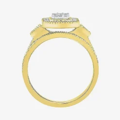 Womens 4 CT. T.W. Natural White Diamond 10K Gold Oval Halo Engagement Ring
