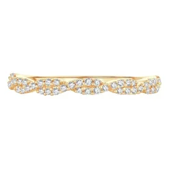 Womens 1/6 CT. T.W. Natural White Diamond 10K Gold Wedding Band