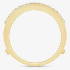Womens 1/2 CT. T.W. Natural White Diamond 10K Gold Ring Guard