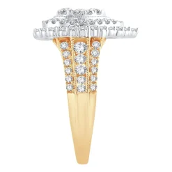 Womens 1 1/2 CT. T.W. Natural White Diamond 10K Gold Pear Halo Engagement Ring