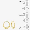 Womens Cubic Zirconia 10K Gold Round Square 5 Pair Earring Set