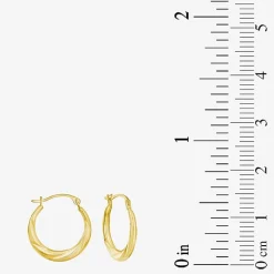 Womens Cubic Zirconia 10K Gold Round Square 5 Pair Earring Set