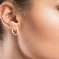 Womens Cubic Zirconia 10K Gold Round Square 5 Pair Earring Set