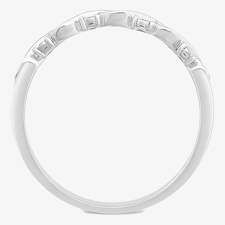 Womens Diamond Accent Natural White Diamond 10K Gold Anniversary Wedding Band