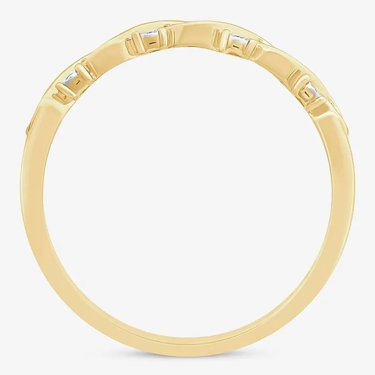 Womens Diamond Accent Natural White Diamond 10K Gold Anniversary Wedding Band